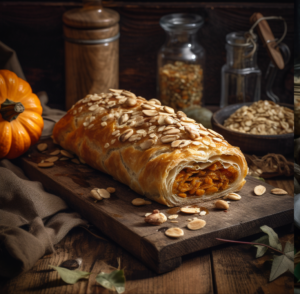 ludib Display a hearty autumnal strudel on a wooden table. The 7cf1d712 33c8 4e21 8b02 dded1832d776
