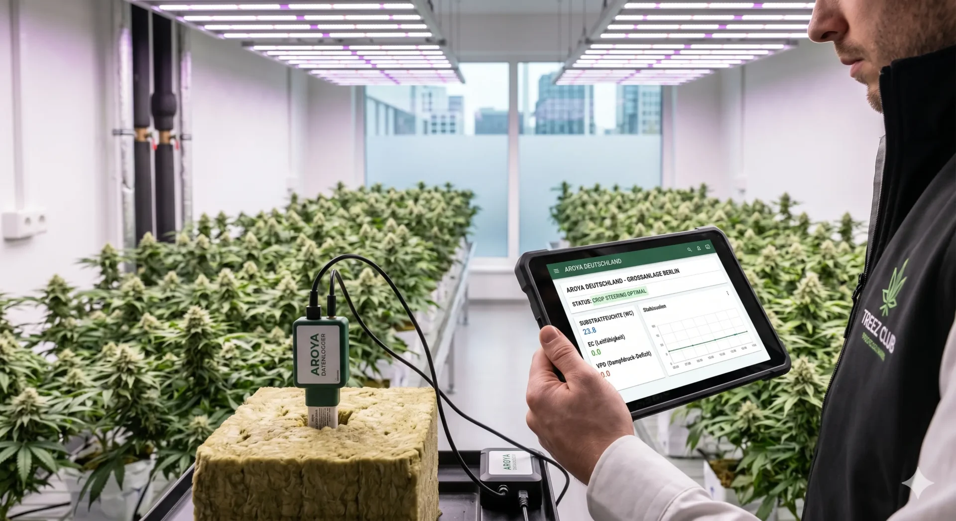 AROYA Cannabis Anbau Sensoren Crop Steering Dashboard