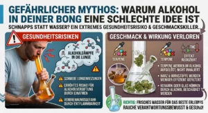 Title: Gefahr unterschätzt – Warum Alkohol nicht in die Bong gehört.