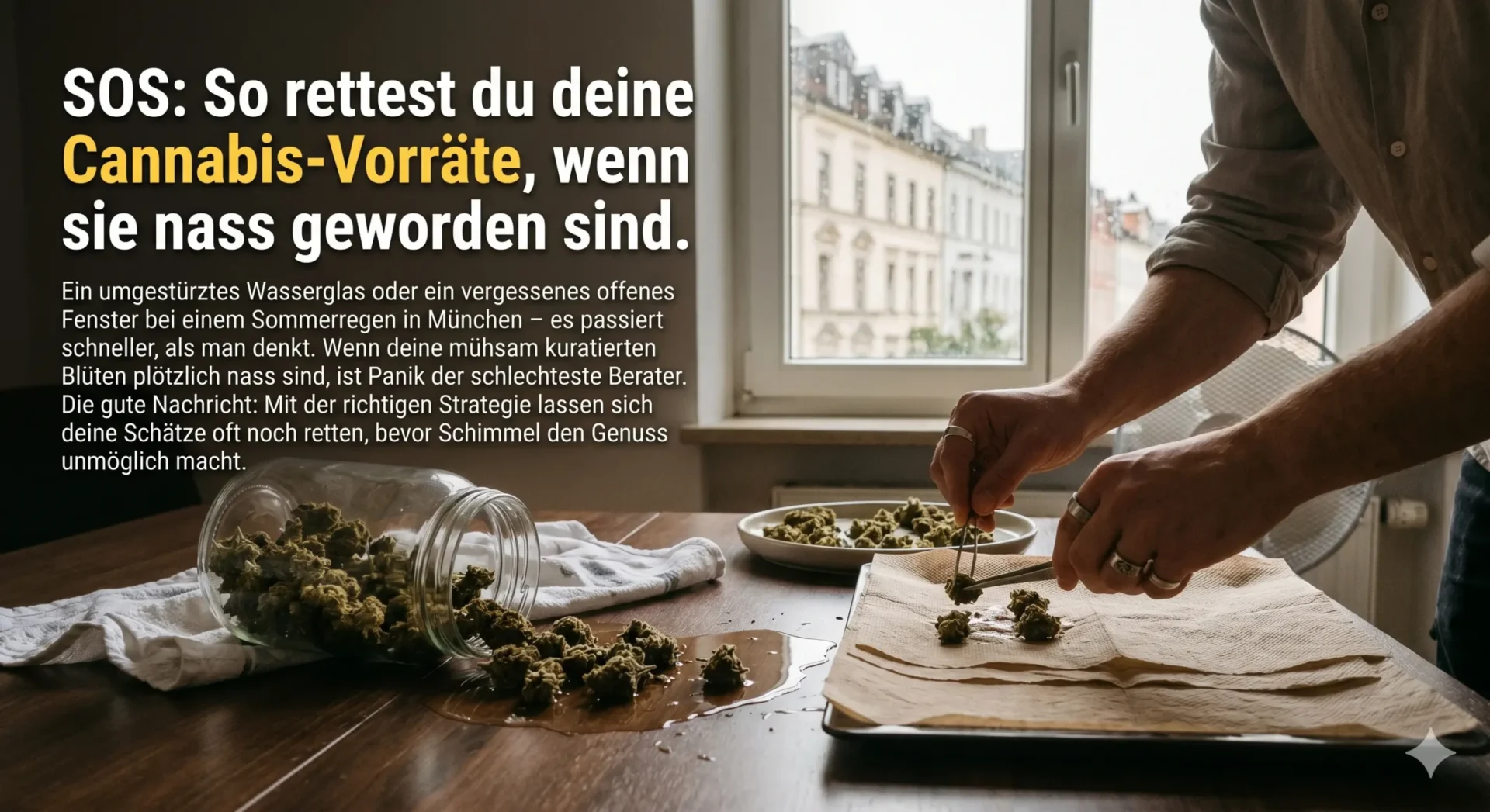 SOS: So rettest du deine Cannabis-Vorräte, wenn sie nass geworden sind